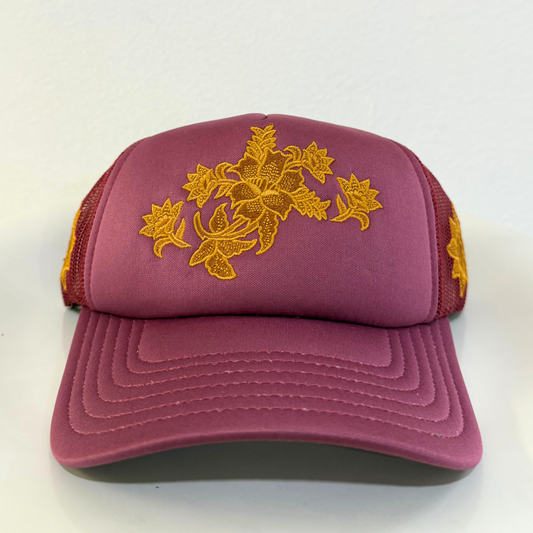 FLOWER CROWN TRUCKER [MAROON]