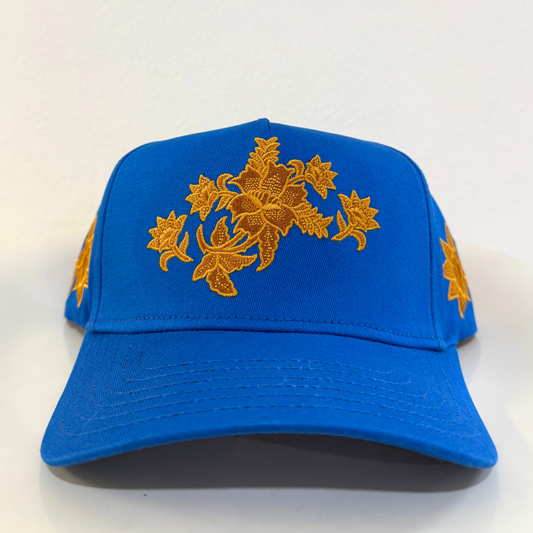 FLOWER CROWN BASEBALL CAP [ROYAL BLUE/GOLD]