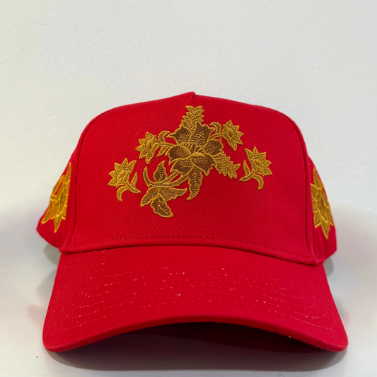 FLOWER CROWN BASEBALL CAP [RED]