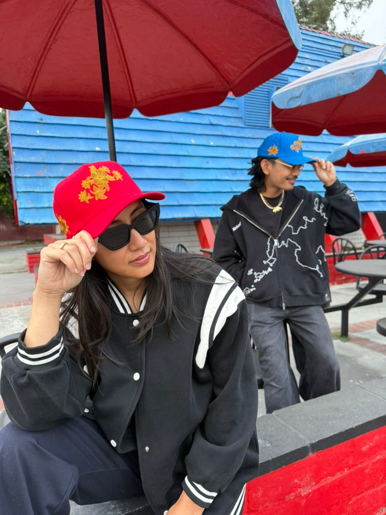 FLOWER CROWN BASEBALL CAP [RED]